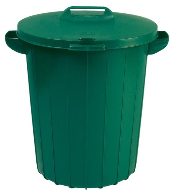 Cos pentru gunoi KETER Refuse 173554, volum 90 litri, 49 x 49 x 58 cm, capac cu maner, detasabil, verde