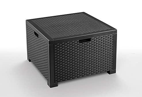 Set mobilier pentru gradina si terasa BICA Colorado 3 Grafit, 9018.4, canapea 3 locuri, 2 fotolii, masuta depozitare, perne incluse, plastic, imitatie ratan