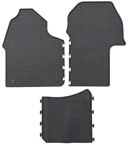 Set 3 covorase auto din cauciuc PETEX 43310PX, negru, parte montare fata, pentru Mercedes Benz Sprinter, 06.2018-