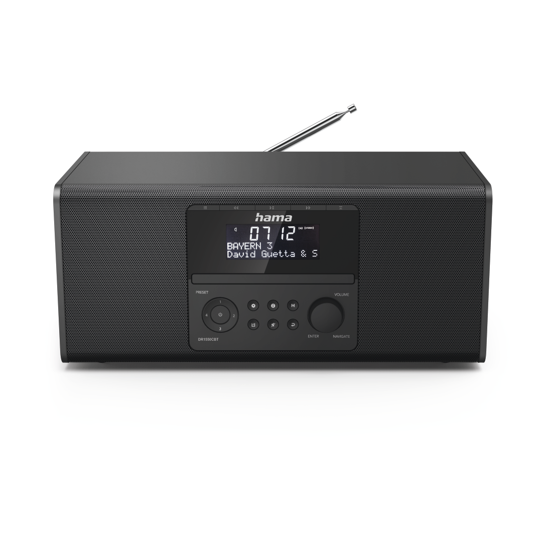 Radio digital HAMA DR1550CBT 54874, FM/DAB/DAB +/CD/Bluetooth, 6 W, 12 V, 1 A, negru