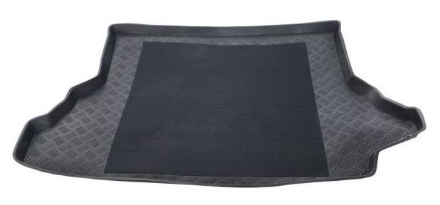 Tavita portbagaj auto POLCAR 6037WB-3, din polietilena, neagra, cu margine ridicata, pentru Renault Laguna II Hatchback, cu panza antialunecare