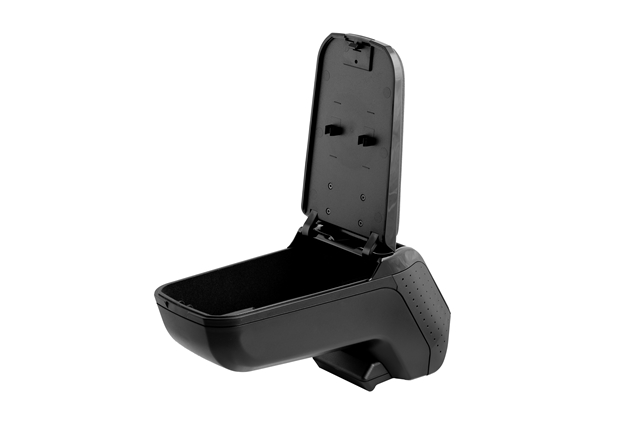 Cotiera auto rabatabila RATI Armster 2 V01204RA, capac din piele ecologica, neagra, fara buzunar, pentru Volkswagen Golf VII, 2012-2019