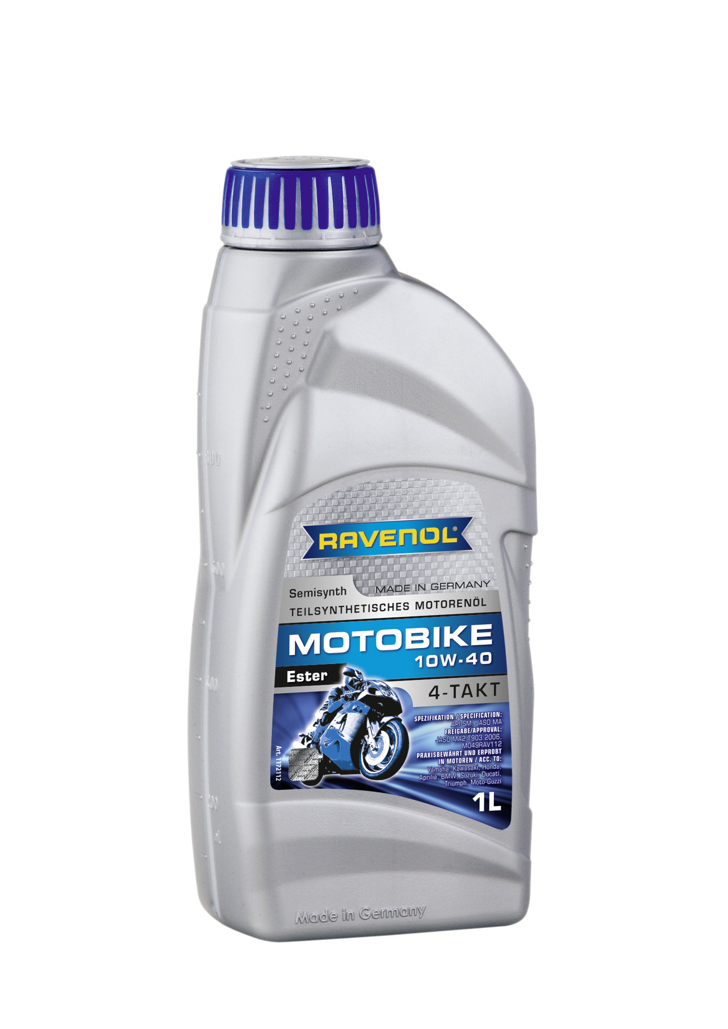 Ulei motor 4 timpi RAVENOL Motobike 4-T Ester 10W40 1172112-001, volum 1 litru, pentru motociclete