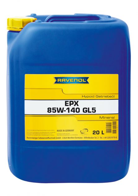 Ulei transmisie RAVENOL GETR EPX GL5 85W140 1223211-020, volum 20 litri, mineral