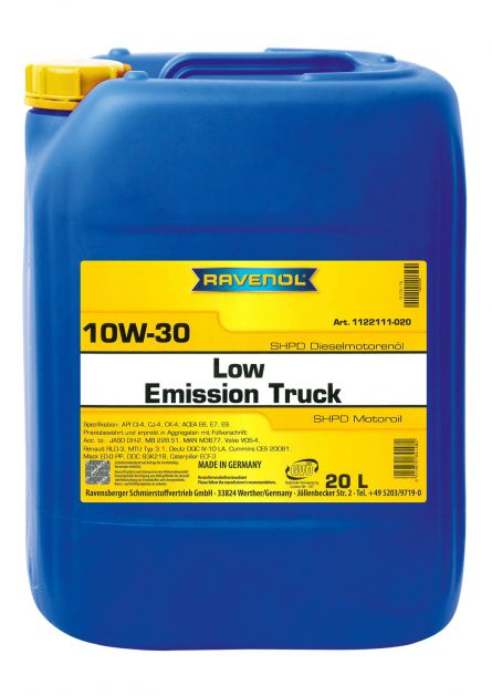 Ulei motor RAVENOL Low Emission Truck 10W30 SHPD 1122111-020, volum 20 litri, mineral
