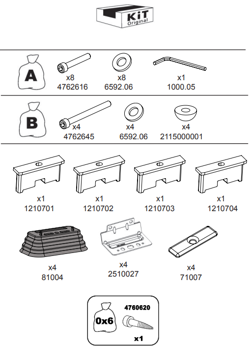 Kit montare bare transversale GREEN VALLEY 156 107, pentru Opel Astra H, SW, 2004-2011, Opel Zafira Cosmo 2005-2011