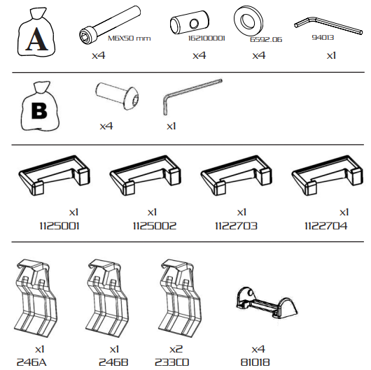 Kit montare bare transversale GREEN VALLEY 156 302, pentru Renault Captur, 04.2013-