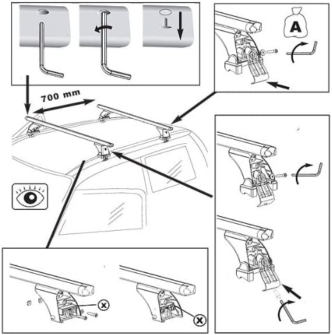 Kit montare bare transversale GREEN VALLEY 156 243, pentru Seat Ibiza IV, 02.2002-06.2008