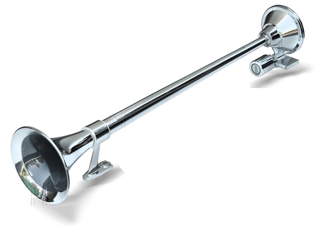 Claxon tip trompeta MVM TAE060MVM, lungime 750 mm, alimentare 24V, pentru camioane, cromat