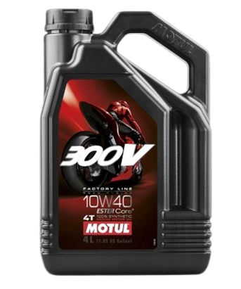 Ulei motor 4T MOTUL 300V Factory Line Road Racing 10W40 Ester Core 104121, volum 4 litri, sintetic