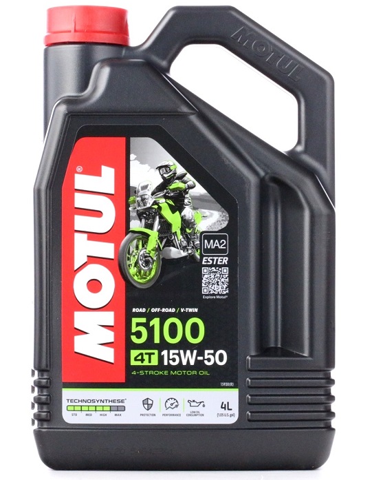 Ulei motor 4T MOTUL 5100 15W50 MA2 104083, volum 4 litri, semi sintetic