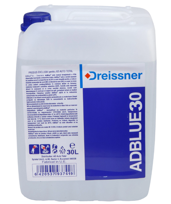 Aditiv AdBlue DREISSNER, 30 litri, cu insertie furtun, pentru motoare diesel Euro 6