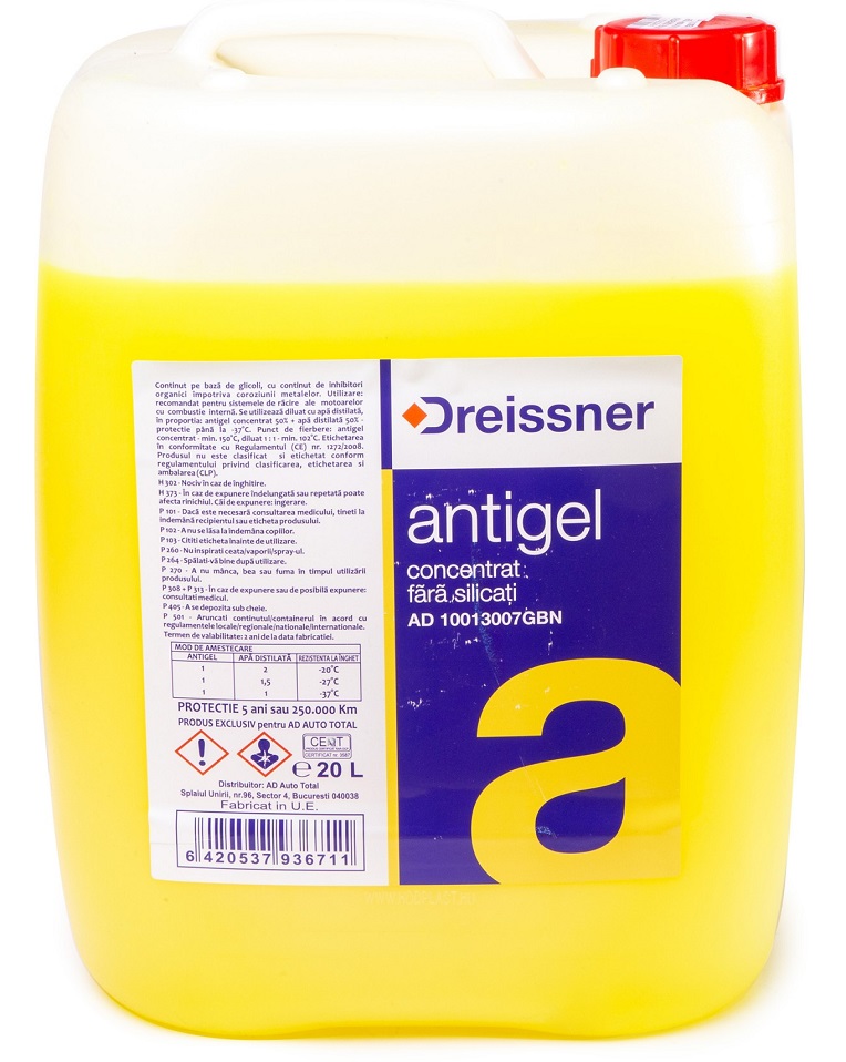 Antigel DREISSNER AD 10013007GBN AD-FD, galben, volum 20 litri, concentrat