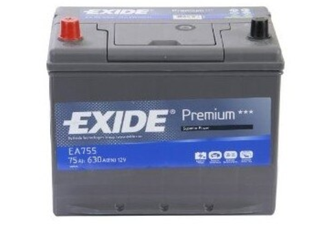 Baterie auto EXIDE Premium EA755, tensiune 12 V, amperaj 75 Ah, curent pornire 630 A