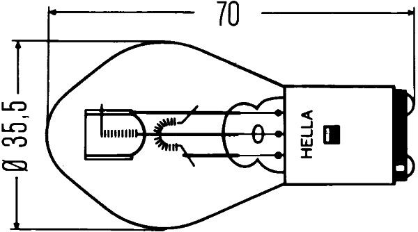 Bec pentru far HELLA 8GD 002 084-131 BA20d, 12V, 35/35W