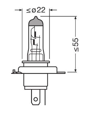 Bec far faza lunga OSRAM 64193NL, H4, 12V, 60/55W, 4200K, halogen
