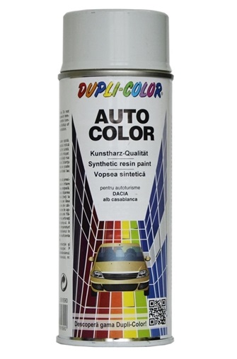 Spray vopsea auto DUPLI-COLOR 350099, alb casablanca, retus auto, nemetalizata, 350 ml