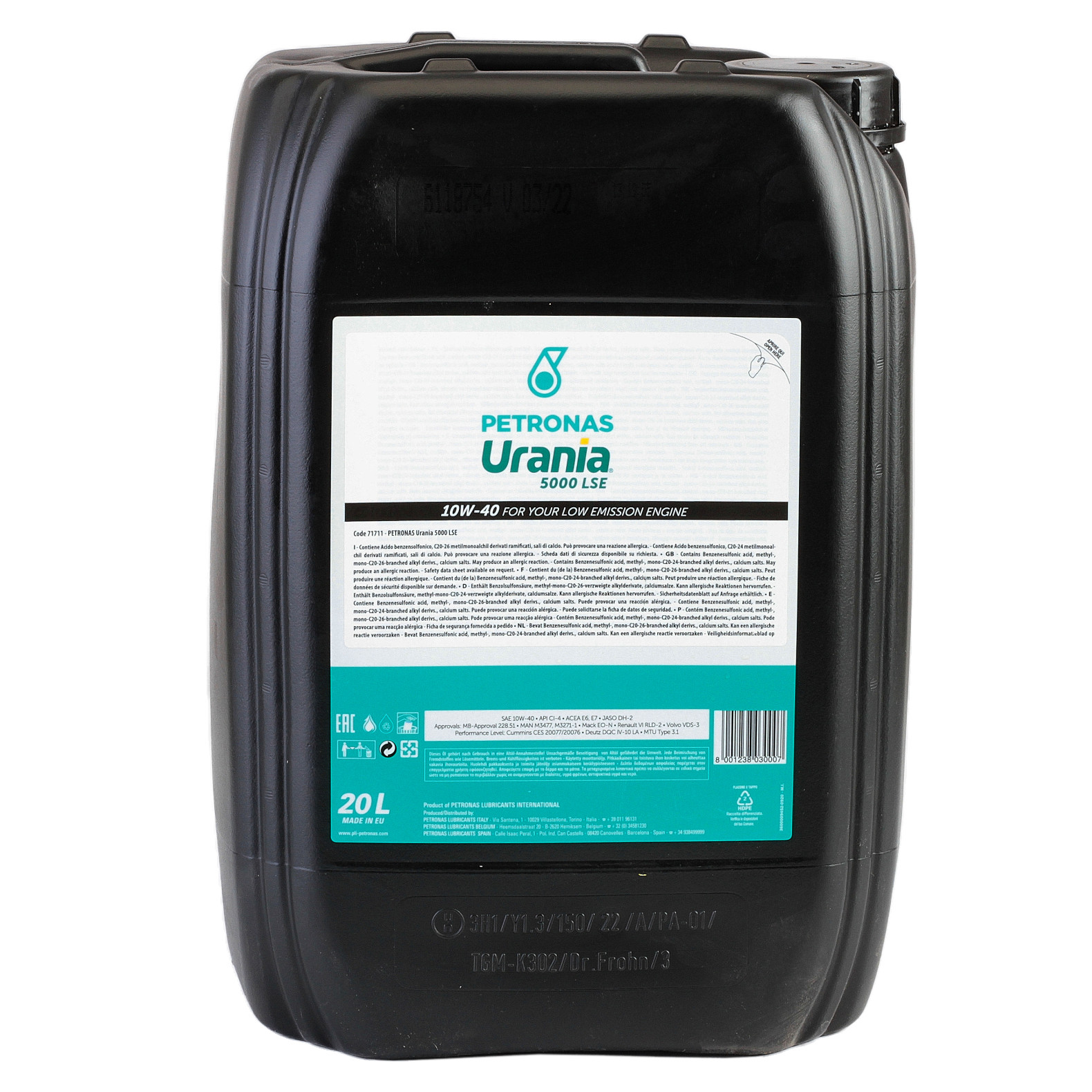Ulei motor URANIA 5000 LSE 10W40 CI-4 U5000LSE10W40/20, volum 20 litri