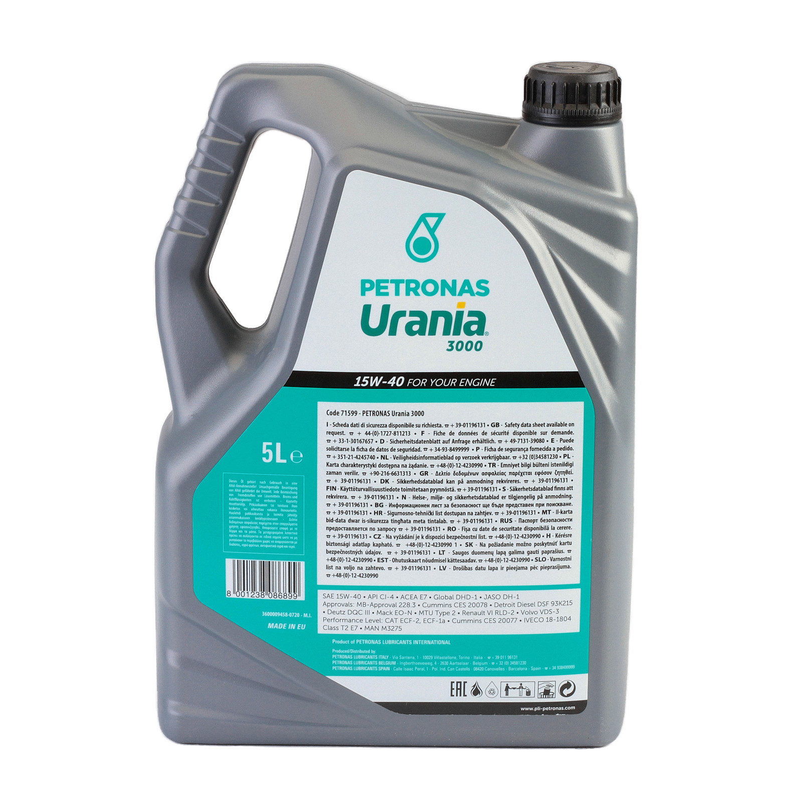 Ulei motor Petronas URANIA 3000 15W40 U300015W40/5, volum 5 litri, sintetic