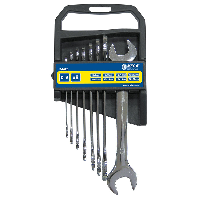 Set chei fixe MEGA 34428, Cr-Va, 6-22 mm, 8 piese