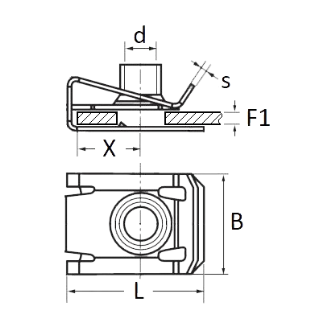Set 20 clipsuri auto RESTAGRAF U-NUT A10592, M6-1.00, metal