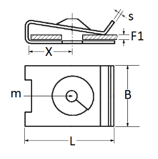 Set 25 clipsuri auto RESTAGRAF U-NUT A11011, 4.8 mm, metal