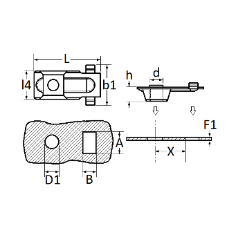 Set 6 clipsuri auto RESTAGRAF CAGE NUT A315, M8-1.25, metal, pentru remorcare