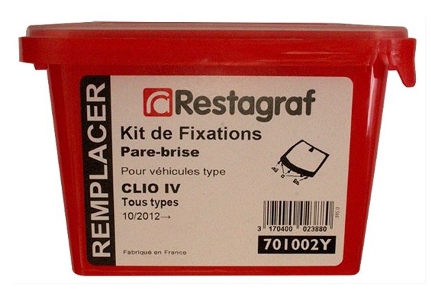 Kit cleme fixare parbriz auto RESTAGRAF A701002Y, pentru Renault Clio IV, 10.2012-