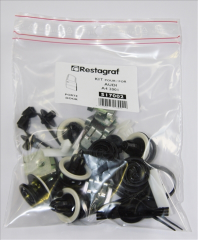 Set clipsuri montaj usa RESTAGRAF A517002, plastic, pentru Audi A4, 2001-
