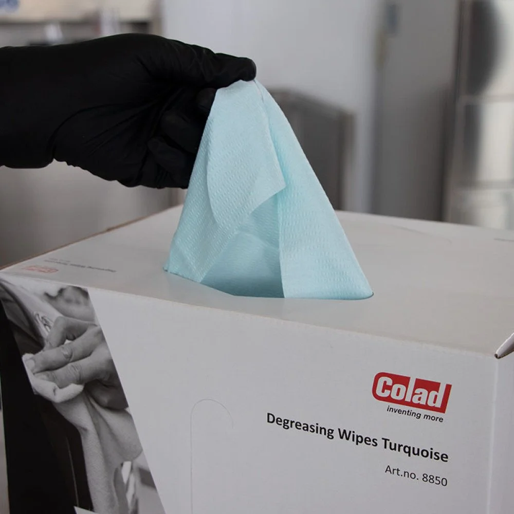 Servetele degresante COLAD HAMACH Degreasing Wipes 8850CLD, 200 buc/cutie, turcoaz