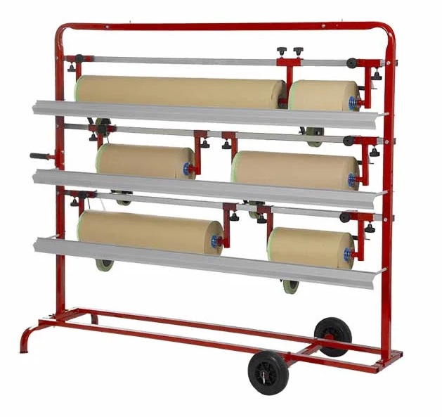 Dispenser hartie COLAD HAMACH Masking Paper 000847CLD, capacitate 6 role, metalic, cu roti