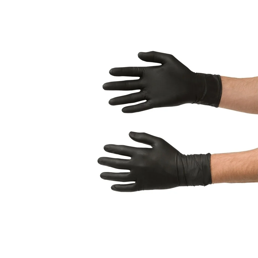 Set 60 manusi nitril COLAD HAMACH 536000CLD, negru, M, lungime maneca 285 mm