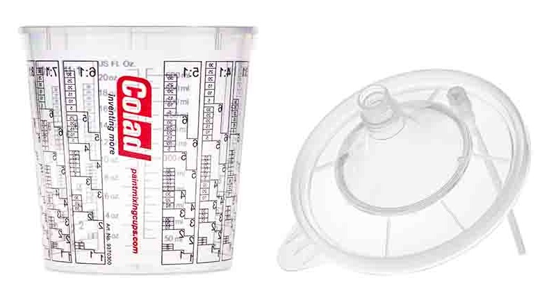 Set 50 pahare mixare + capace COLAD HAMACH Snap Lid System 9370090SLSCLD, 700 ml, 90 micron, transparent