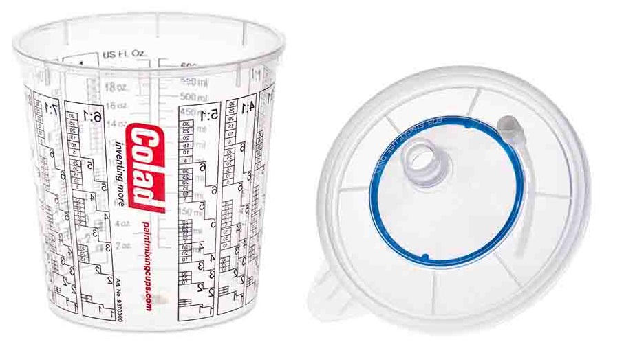 Set 50 pahare mixare + capace COLAD HAMACH Snap Lid System 9370130SLSCLD, 700 ml, 130 micron, transparent