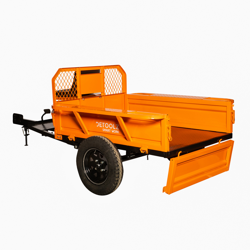 Remorca pentru motocultor DETOOLZ DZ-M148, capacitate incarcare 600 kg, extensie laterala 180 mm
