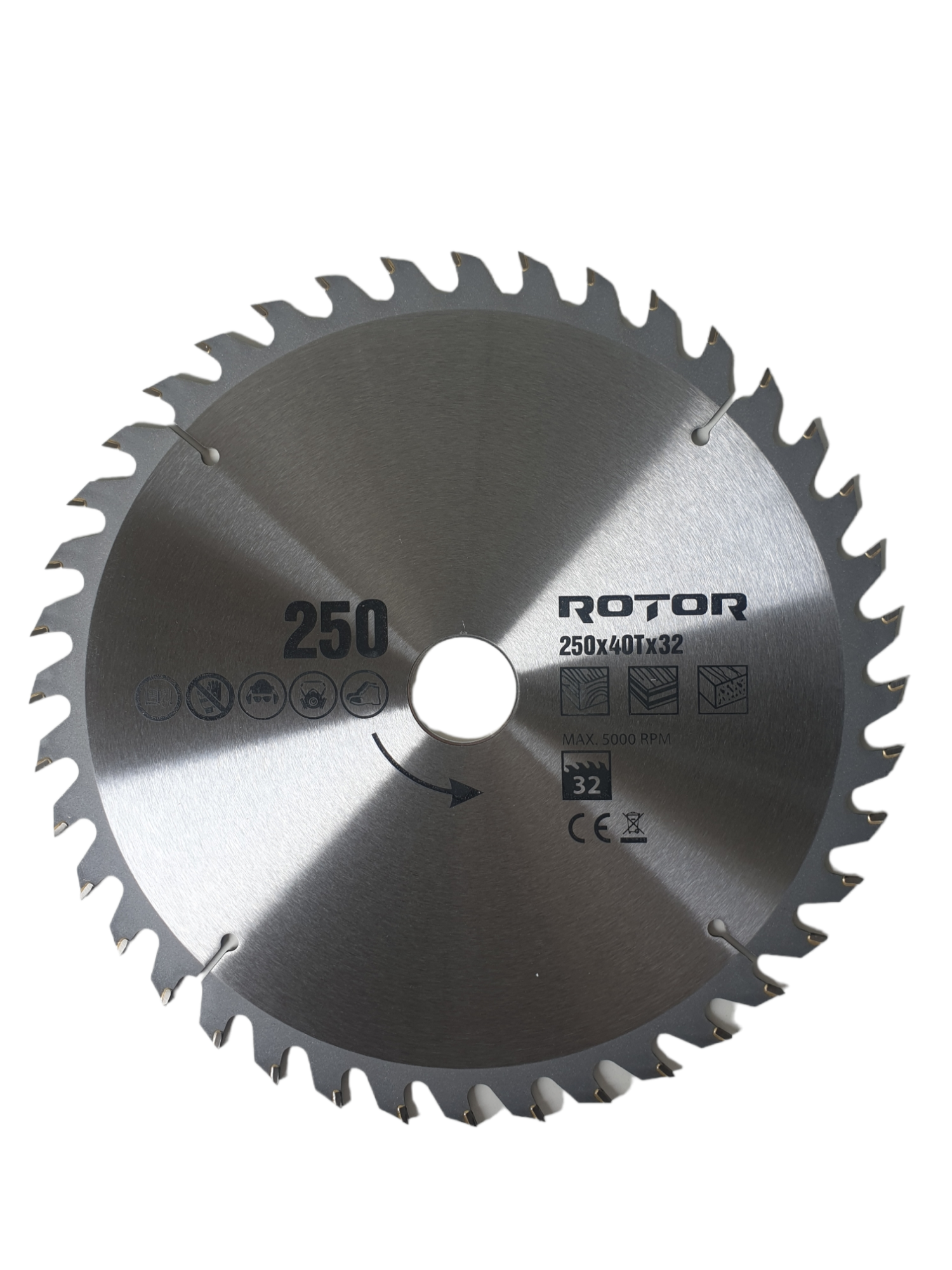 Disc de taiat lemnul ROTOR 21229, diametru 250 x 32 mm, 40 dinti