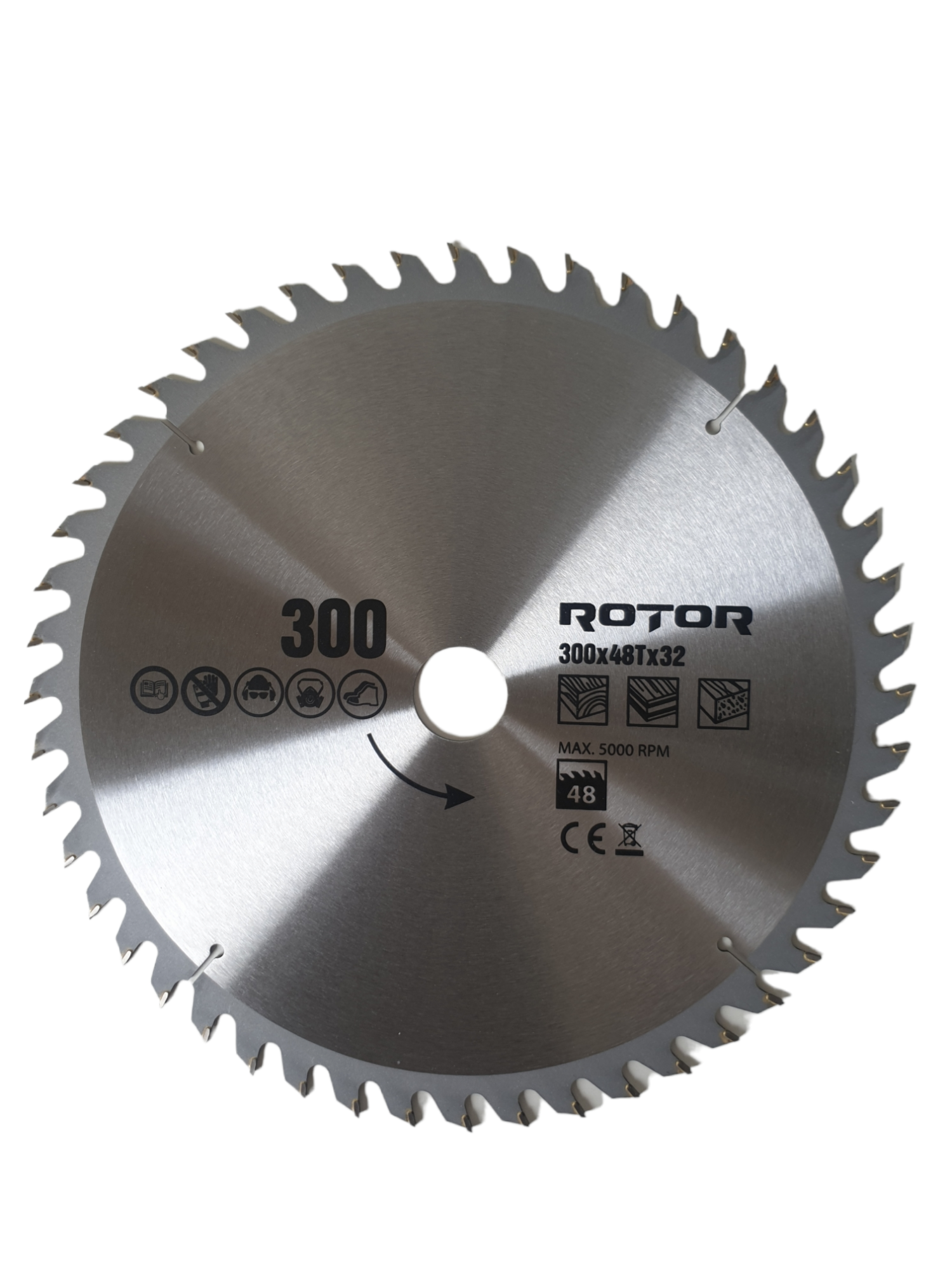Disc de taiat lemnul ROTOR 21230, diametru 300 x 32 mm, 48 dinti