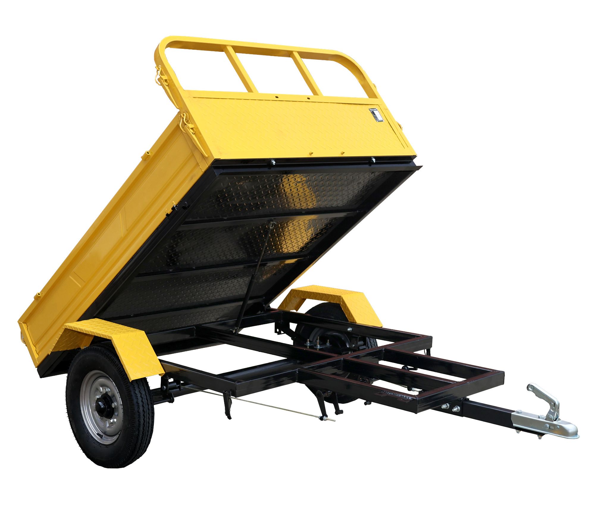 Remorca minitractor PROGARDEN RM600CT 4681000002, suporta 600 kg, 1 osie, prindere cupla, 4 prezoane, 155 kg