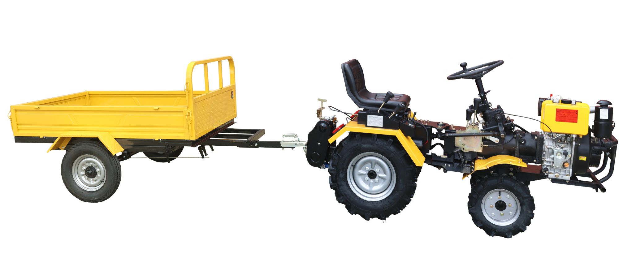 Remorca minitractor PROGARDEN RM600CT 4681000002, suporta 600 kg, 1 osie, prindere cupla, 4 prezoane, 155 kg