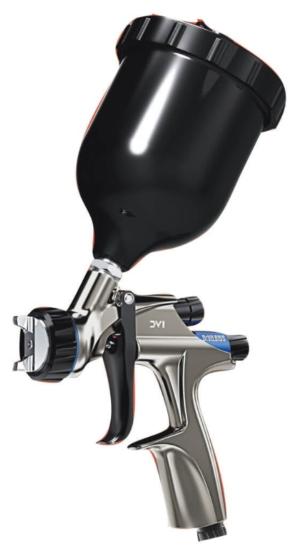 Pistol de vopsit DE VILBISS DV1 DV1-C-000-13-B+, cu cana plastic 600 ml, cap HVLP Plus, cu diuza de 1.3 mm, 300 l/min