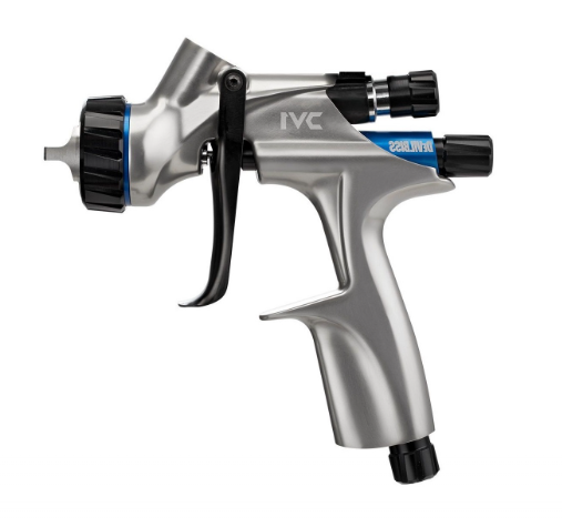 Pistol de vopsit DE VILBISS DV1 DV1-U-000-11-B+, fara cana, cap HVLP Plus, cu diuza de 1.1 mm, 300 l/min