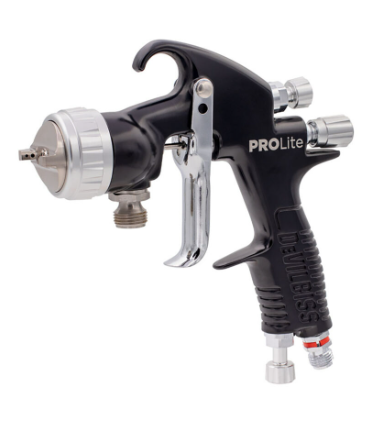 Pistol de vopsit DE VILBISS PROLite Pressure Spray Gun 905156DEV, cu diuze de 1.6 mm si 1.8 mm, 350 l/min