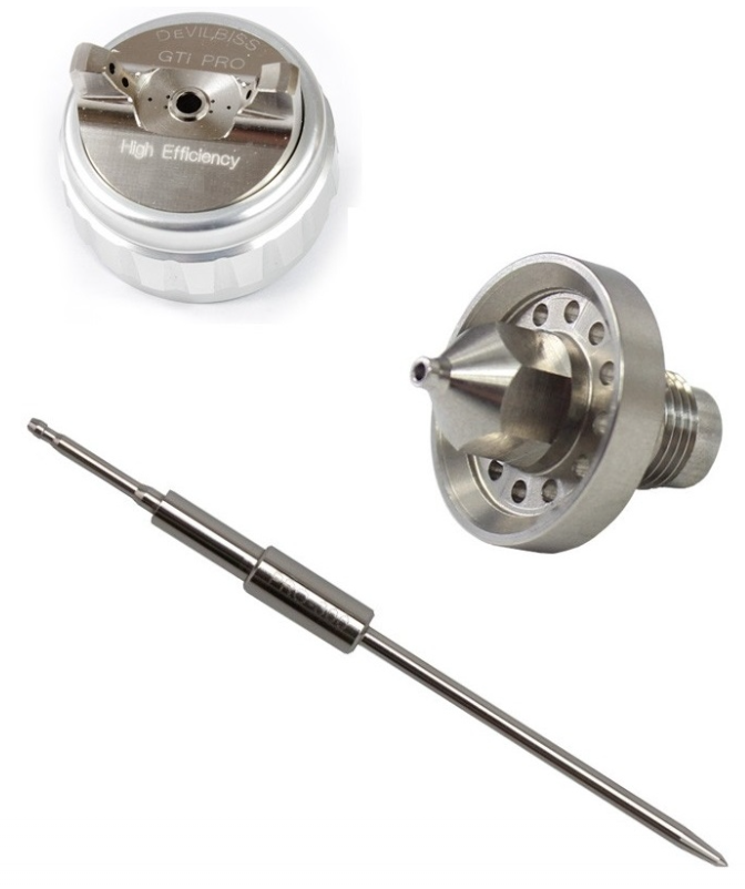 Set reparatie DE VILBISS PRO-450-T2-12, pentru pistol vopsit DeVilbiss GTi Pro, PRO-450, duza 1.2 mm + ac + fluture, 350 l/min