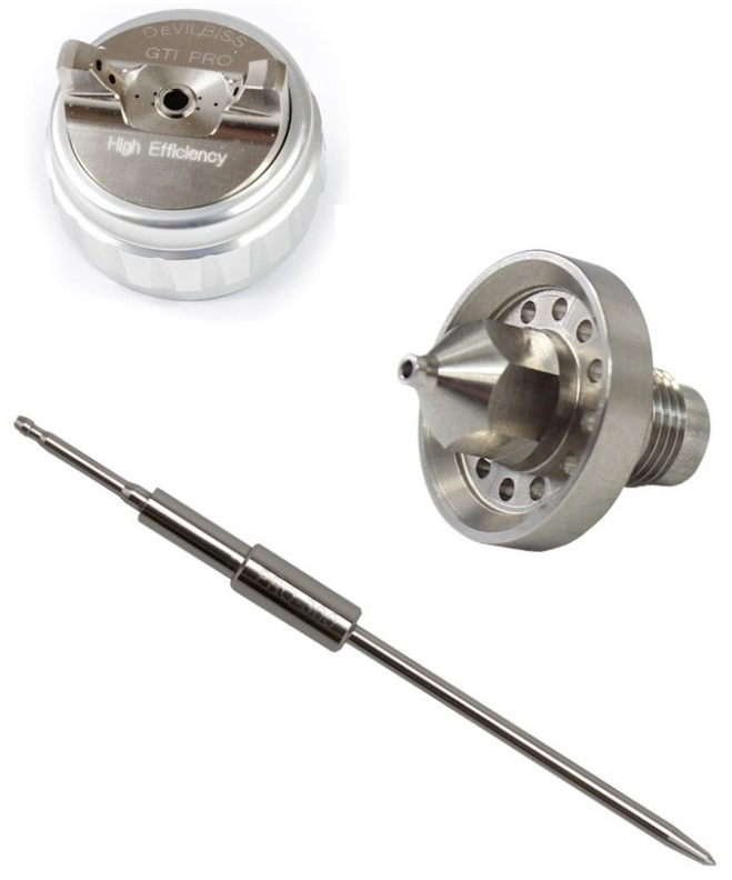 Set reparatie DE VILBISS PRO-450-T1-12, pentru pistol vopsit DeVilbiss GTi Pro, PRO-450, duza 1.2 mm + ac + fluture, 280 l/min