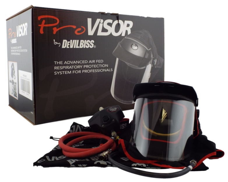 Masca de protectie completa pentru vopsitor DE VILBISS Visor PROV-650, cu alimentare aer curat