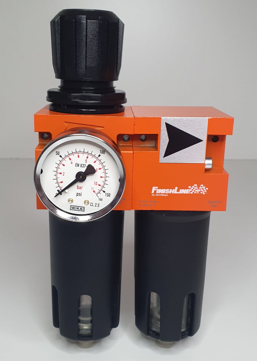 Baterie filtrare aer DE VILBISS FLRC-1DEV, 770 l / minut, 18 bar, filtrare aer cu regulator, baterie 2 filtre, pana la 0.01 microni