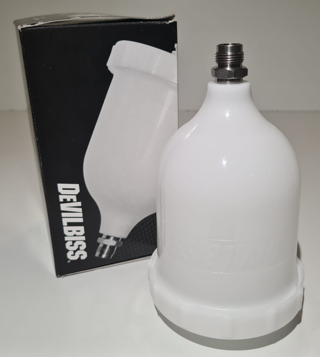 Cana pistol vopsit DE VILBISS GFC-501DEV, plastic, 600 ml, filet 3/8 inch, pentru pistol DeVilbiss GTi Pro, FLG, GPG