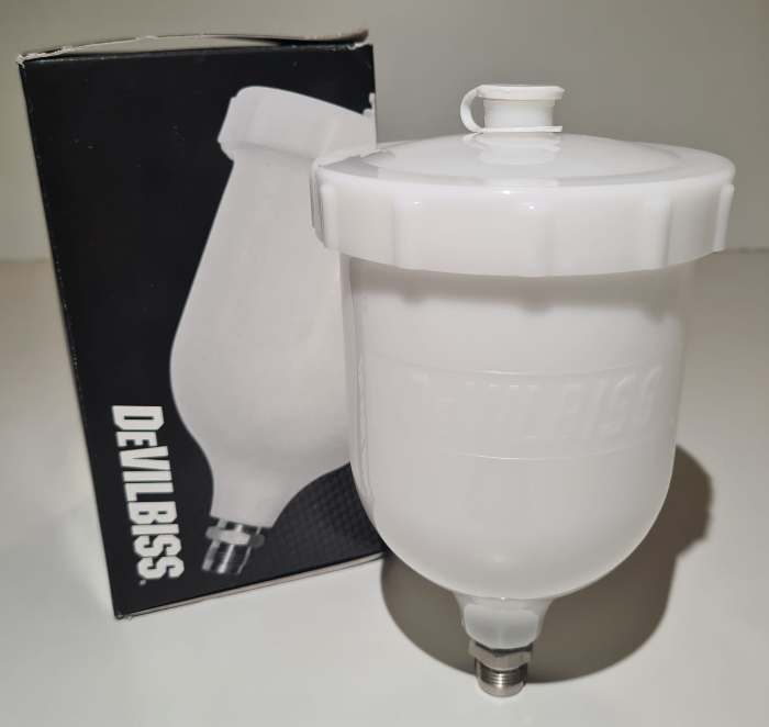 Cana pistol vopsit DE VILBISS GFC-501DEV, plastic, 600 ml, filet 3/8 inch, pentru pistol DeVilbiss GTi Pro, FLG, GPG