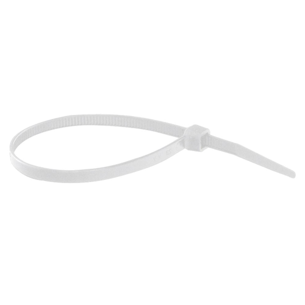 Set 100 bucati coliere nylon NORMA 77375, rezistenta UV, latime 2.5 mm, lungime 135 mm, alb
