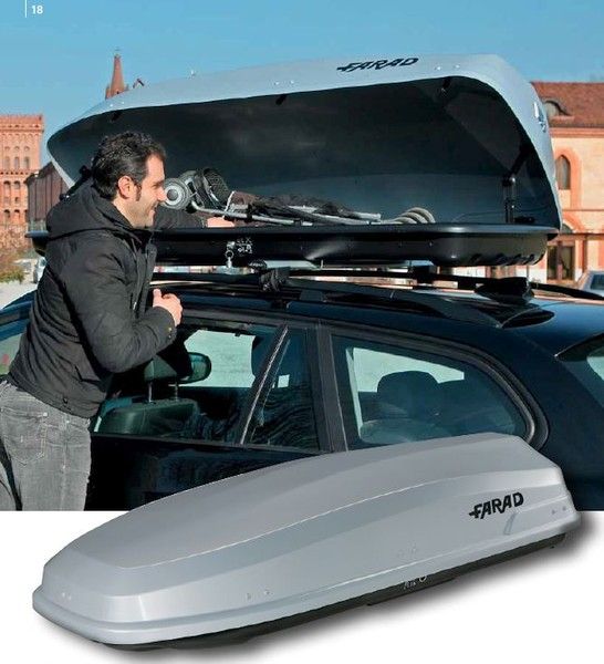 Cutie portbagaj auto FARAD TORPEDO 9631N/9, neagra, 400 litri, 160 x 80 x 40, deschidere dubla, cu fixare rapida
